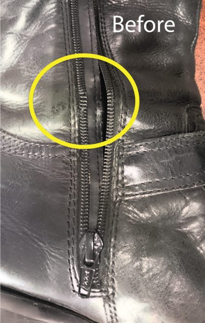 Ladies Boot zip teeth detachment - Image 2