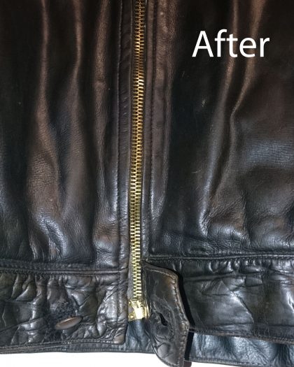 Vintage jacket torn zip repair - Image 3