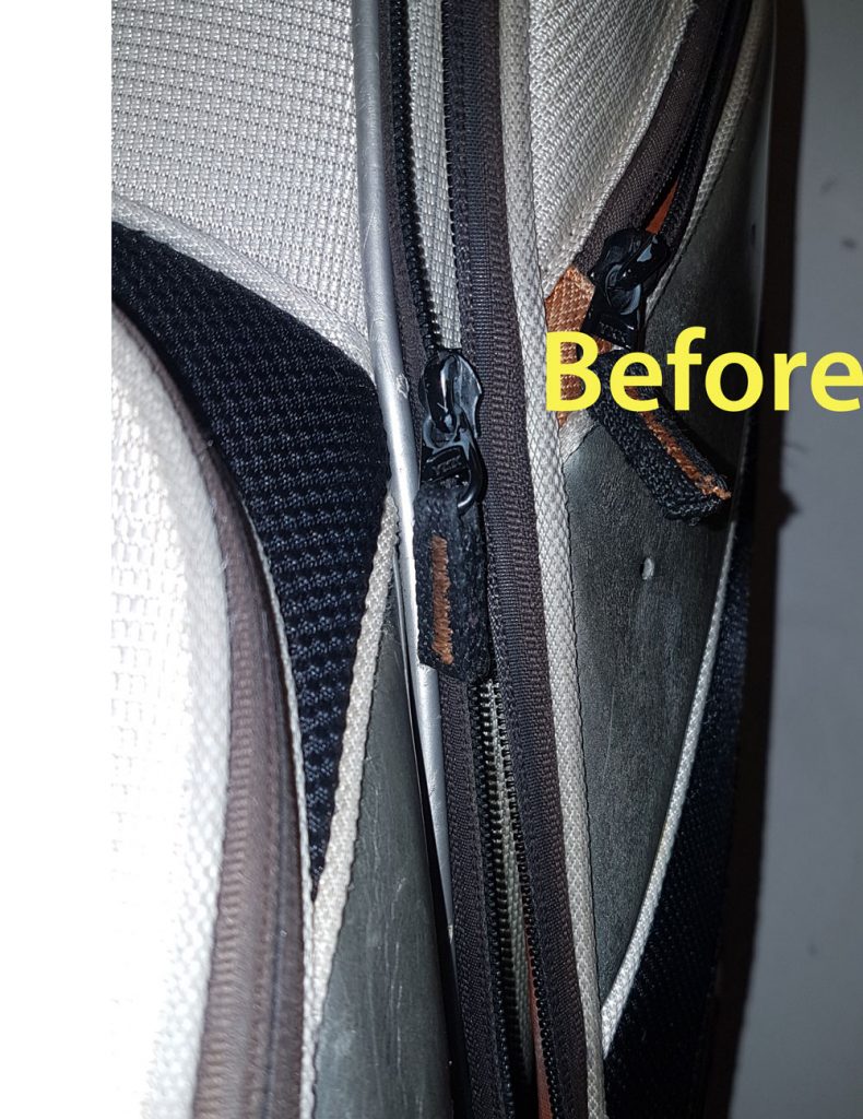 PING golf bag, pocket repair Zip Experts