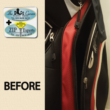 MOTOCADDY long pocket zip repair