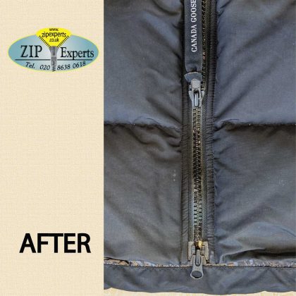 CANADA GOOSE jacket - zip insert pin repair - Image 3