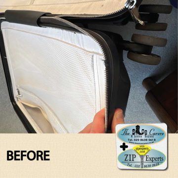 Vocier suitcase - missing zip teeth, channel created