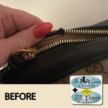 GUCCI bag missing zip teeth